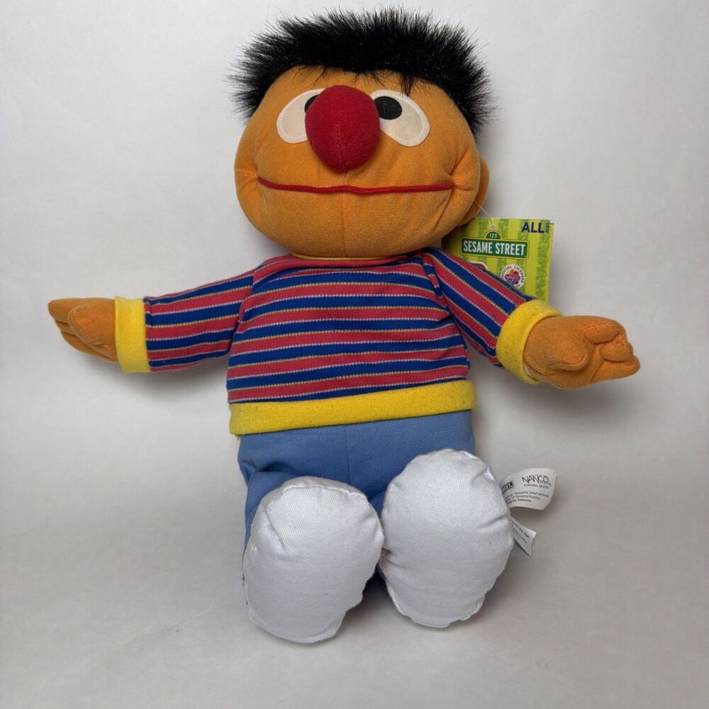 NWT Large 15” Sesame Street Ernie Plush Stuffed Toy Official Licensed Nanco